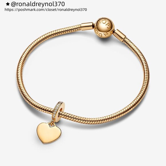 Pandora Engravable Heart Tag Dangle Charm - Picture 4 of 6